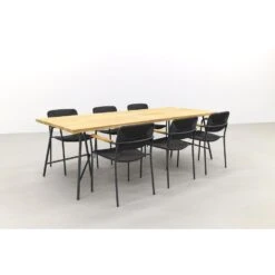 4-Seasons Bora / Lano Teak 240 Cm. - 7-delige Stapelbare Tuinset -VIDAXL Winkel 1000050018 0101