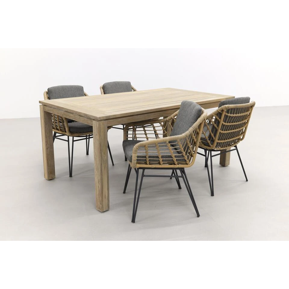 4 Seasons Cottage/Allure Rome Grey 170 Cm. Tuinset - 5-delig 4 4 Seasons Cottage/Allure Rome Grey 170 Cm. Tuinset - 5-delig - Afbeelding 2