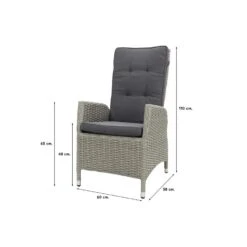 VDG Manhattan Wicker Verstelbare Tuinstoel - White Grey -VIDAXL Winkel 1000050056 0101