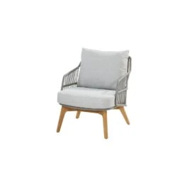 4 Seasons Sempre Loungestoel + Voetenbank - Teak/Silver Grey -VIDAXL Winkel 1000052975 0101