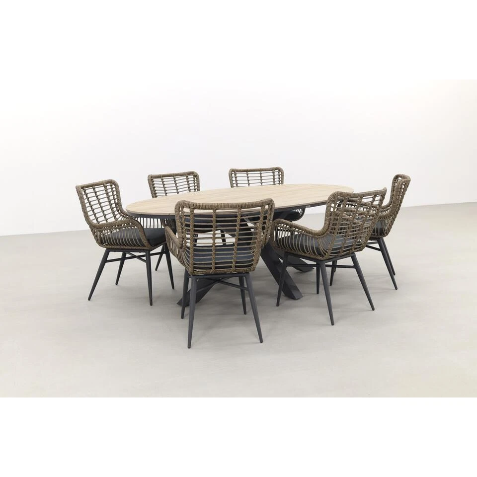 Garden Impressions Jasmine Natural/Edison 220x115 Cm. - Ovale Tuinset 4 Garden Impressions Jasmine Natural/Edison 220x115 Cm. - Ovale Tuinset - Afbeelding 2