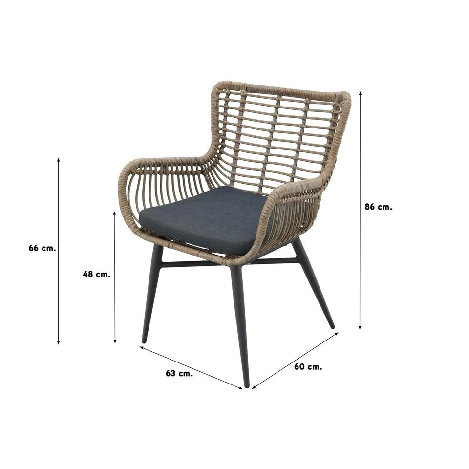 Garden Impressions Jasmine Natural/Edison 220x115 Cm. - Ovale Tuinset 6 Garden Impressions Jasmine Natural/Edison 220x115 Cm. - Ovale Tuinset - Afbeelding 4