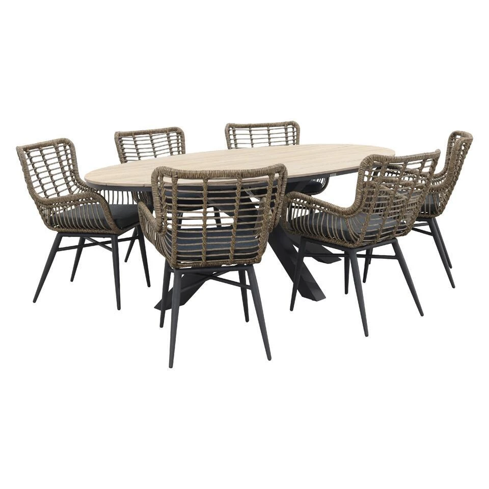 Garden Impressions Jasmine Natural/Edison 220x115 Cm. - Ovale Tuinset 3 Garden Impressions Jasmine Natural/Edison 220x115 Cm. - Ovale Tuinset