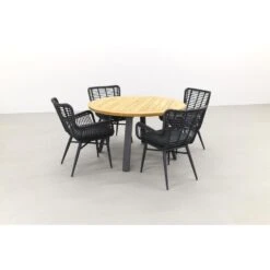 VDG Jasmine Black/Ambassador 130 Cm. Rond Tuinset - 5 Delig -VIDAXL Winkel 1000053159 0102