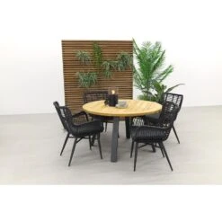 VDG Jasmine Black/Ambassador 130 Cm. Rond Tuinset - 5 Delig -VIDAXL Winkel 1000053159 0103