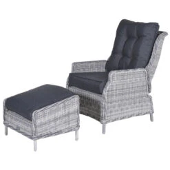 Garden Impressions Santa Rosa Tuinstoel + Voetenbank - L. Grijs -VIDAXL Winkel 1000054028 0102