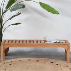 Giga Meubel Tuinbank Teakhout - Naturel - 150cm - Bank Madison -VIDAXL Winkel 1000054251 0101