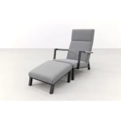 VDG Costa Relaxstoel + Hocker - Sunbrella - Light Grey -VIDAXL Winkel 1000054361 0101