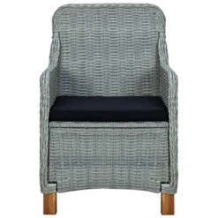 VidaXL Tuinstoelen 2 St Met Kussens Poly Rattan Lichtgrijs -VIDAXL Winkel 1000056516 0103