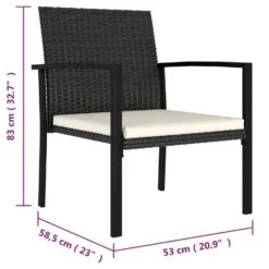 VidaXL Tuinstoelen 2 St Poly Rattan Zwart -VIDAXL Winkel 1000056530 0104