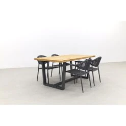 GreenChair Comfort Antraciet/Murano Teak - 180x90 Cm. - Tuinset 5-delig -VIDAXL Winkel 1000059392 0102