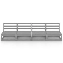 VidaXL Tuinbank 4-zits Massief Grenenhout Grijs -VIDAXL Winkel 1000060785 0102