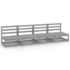 VidaXL Tuinbank 4-zits Massief Grenenhout Grijs -VIDAXL Winkel 1000060785