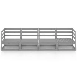 VidaXL Tuinbank 4-zits Massief Grenenhout Grijs -VIDAXL Winkel 1000060788 0102