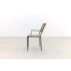 VDG Laura Stapelbare Tuinstoel - Black Steel/natural Wicker -VIDAXL Winkel 1000066865 0103