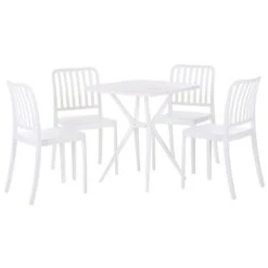Beliani Tuintafelset SERSALE - Wit Smc (kunststof)