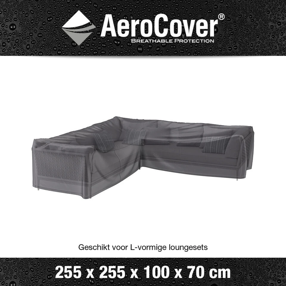 Aerocover Loungesethoes L-vorm 255x255 Cm 4 Aerocover Loungesethoes L-vorm 255x255 Cm - Afbeelding 2