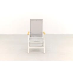 Hartman Napoli Verstelbare Tuinstoel - Teak Armleuning - Wit -VIDAXL Winkel 1000074462 0102