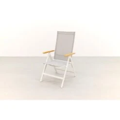Hartman Napoli Verstelbare Tuinstoel - Teak Armleuning - Wit -VIDAXL Winkel 1000074462 0103