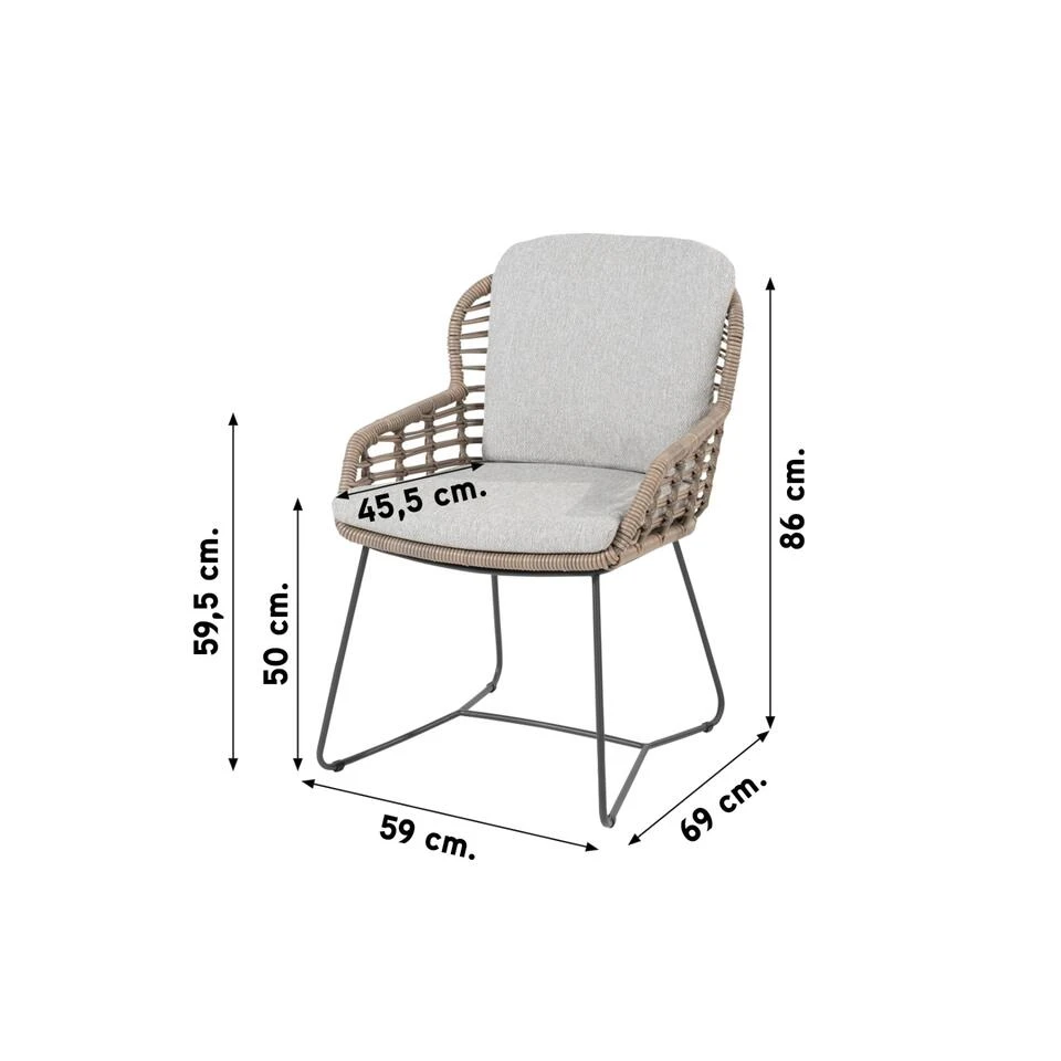 4SO Lugano/Prado Ø160 Cm. - Ronde Tuinset - 7-delig 5 4SO Lugano/Prado Ø160 Cm. - Ronde Tuinset - 7-delig - Afbeelding 3