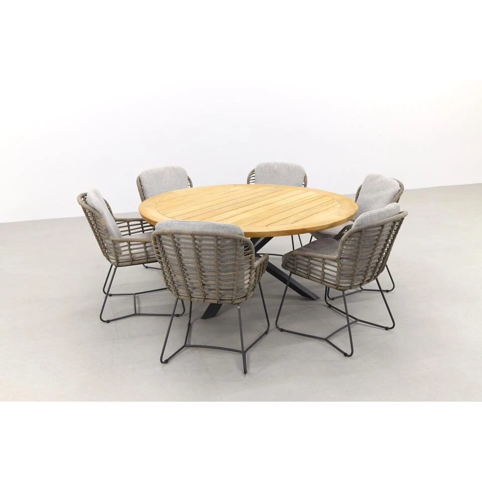 4SO Lugano/Prado Ø160 Cm. - Ronde Tuinset - 7-delig 6 4SO Lugano/Prado Ø160 Cm. - Ronde Tuinset - 7-delig - Afbeelding 4