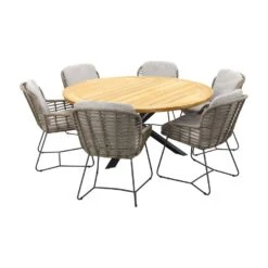 4SO Lugano/Prado Ø160 Cm. - Ronde Tuinset - 7-delig