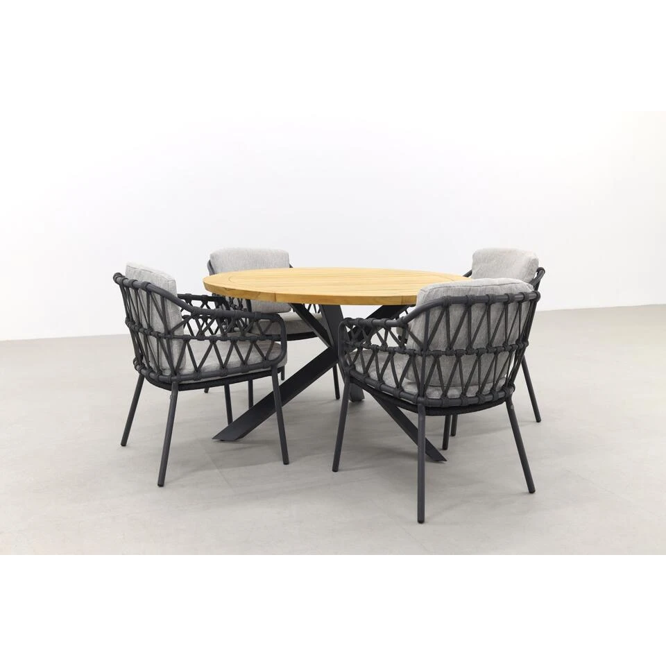 4SO Calpi/Prado 160 Cm. Ronde Tuinset - 7-delig 6 4SO Calpi/Prado 160 Cm. Ronde Tuinset - 7-delig - Afbeelding 4