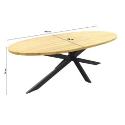 4SO Calpi/Prado Ellips 240x115 Cm. - Ovale Tuinset - 7-delig -VIDAXL Winkel 1000077712 0102