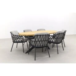 4SO Calpi/Prado Ellips 240x115 Cm. - Ovale Tuinset - 7-delig -VIDAXL Winkel 1000077712 0103