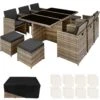 Tectake - Zitgroep New York- -incl. 2 Overtreksets - Natuurkleur -VIDAXL Winkel 1000077909