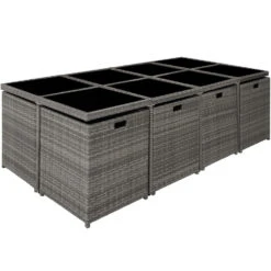 Tectake - Zeer Complete Wicker Zitgroep - New Orleans - Grijs -VIDAXL Winkel 1000077918 0101