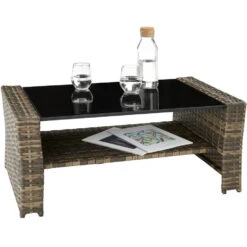 Tectake - Zitgroep Modena-wicker Tuinset- Natuurkleur -VIDAXL Winkel 1000077921 0103