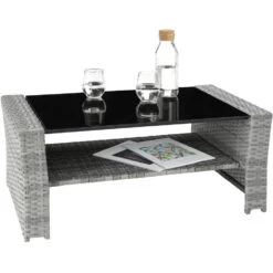 Tectake - Wicker Zitgroep Modena Lichtgrijs - Incl. Beschermhoes -VIDAXL Winkel 1000077933 0103