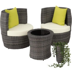 Tectake - Wicker Zitgroep Nice - Grijs -VIDAXL Winkel 1000077994 0103