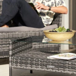 Tectake - Tuinset Madeira - Wicker Zitgroep - Zwart 9 Tectake - Tuinset Madeira - Wicker Zitgroep - Zwart -VIDAXL Winkel 1000077997 0103