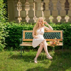 Tectake - Tuinbank Tuin Bank Tuinbankje Zitbank Gietijzer 128 Cm -VIDAXL Winkel 1000078023 0101