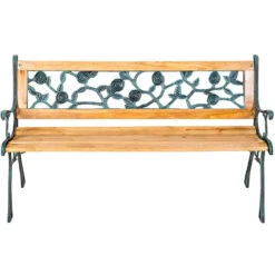 Tectake - Tuinbank - Hout/gietijzer - 124x52x74 Cm -VIDAXL Winkel 1000078024 0103