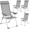 Tectake - Kampeerstoelen - Campingstoel - Tuinstoel - Set Van 4 - Grijs -VIDAXL Winkel 1000078034