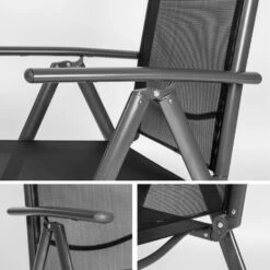 Tectake - Aluminium Tuinstoel / Tuin Stoel Antraciet - Zwart 9 Tectake - Aluminium Tuinstoel / Tuin Stoel Antraciet - Zwart -VIDAXL Winkel 1000078044 0103