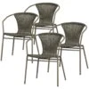 WOOOD Weston Stoelen Buiten - Rattan/Metaal - Jungle - Set Van 4 -VIDAXL Winkel 1000081873
