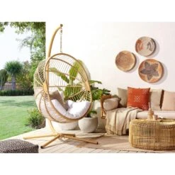 Beliani Hangstoel ACRI - Beige Pe Rotan 7 Beliani Hangstoel ACRI - Beige Pe Rotan -VIDAXL Winkel 1000082570 0101