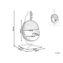 Beliani Hangstoel ACRI - Beige Pe Rotan 8 Beliani Hangstoel ACRI - Beige Pe Rotan -VIDAXL Winkel 1000082570 0102