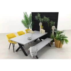 Hartman Sophie Studio Yellow/Verona Black 220 Cm. Tuinset Met Bank - 5-delig -VIDAXL Winkel 1000084606 0102