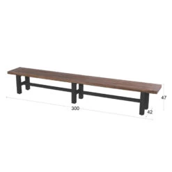 Hartman Yasmani Bank - 300x47 Cm. - Black -VIDAXL Winkel 1000084622 0101