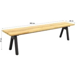 VDG Mason Teak Sportbank 200 Cm -VIDAXL Winkel 1000084827 0101