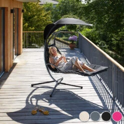 Tectake - Hangstoel Ligbed Maja - Zwart 7 Tectake - Hangstoel Ligbed Maja - Zwart -VIDAXL Winkel 1000086431 0101