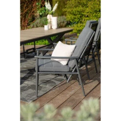 Garden Impressions Jerone Tuinstoel Verstelbaar - Donker Grijs -VIDAXL Winkel 1000088270 0104