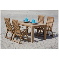 Exotan Verstelbare Tuinstoel Comfort - Teak - Naturel - 109x74x58 -VIDAXL Winkel 1000088947 0101