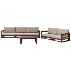 Beliani Zitgroep TIMOR - Donkere Houtkleur Fsc® Gecertificeerd Acaciahout