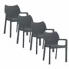 Diva Tuinstoel Donkergrijs - 4 Stuks -VIDAXL Winkel 1000090498
